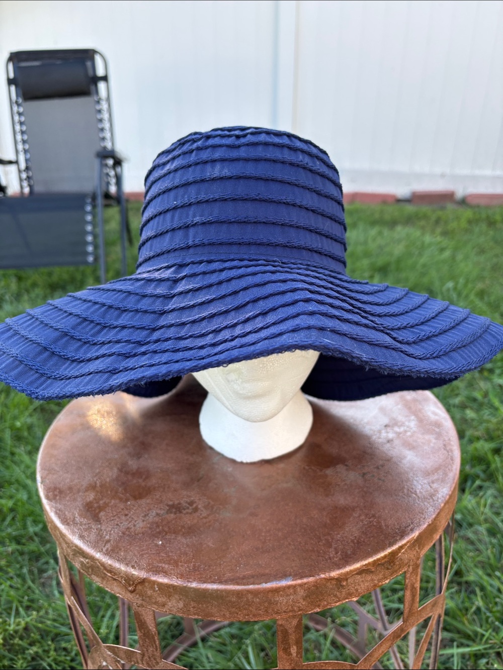 Harve Benard Wide Brim Sun Hat - Navy Blue